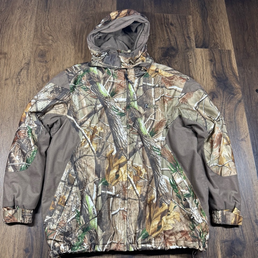 Rocky Hardwoods Camo Jacket Men XL Hooded Thick Insulated Soft Coat